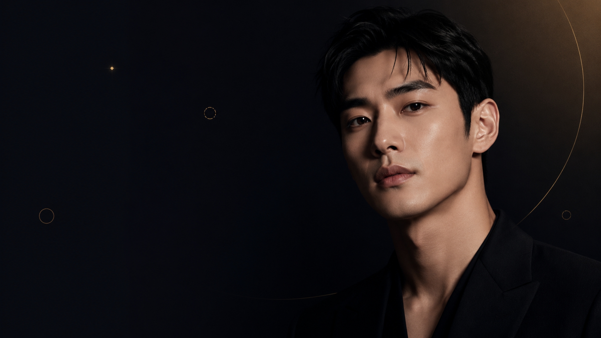 남성 눈매와 얼굴선 클로즈업